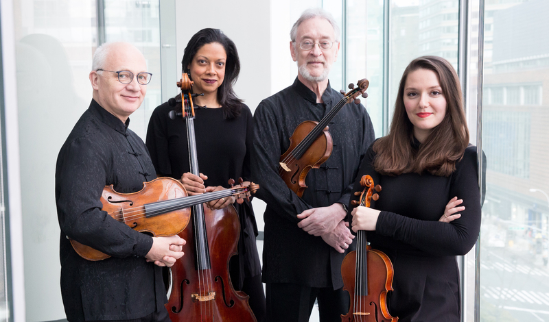Members Juilliard String Quartet: Astrid Schween, Ronald Copes, Roger Tapping, Areta Zhulla on Monday, February 12, 2018.